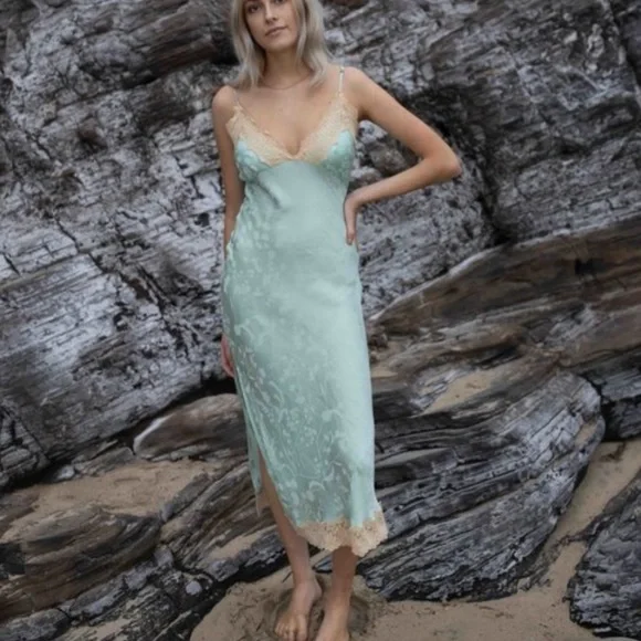 Spell Dresses | Nwt! Spell & The Gypsy Ocean Lace Slip Dress Seafoam | Color: Blue | Size: S | Athoring's Closet